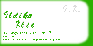 ildiko klie business card